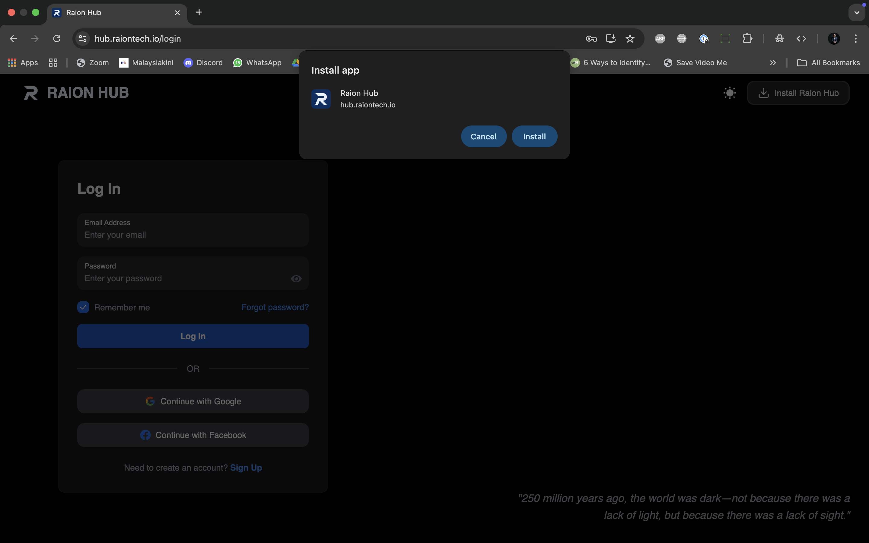 Desktop PWA Installation