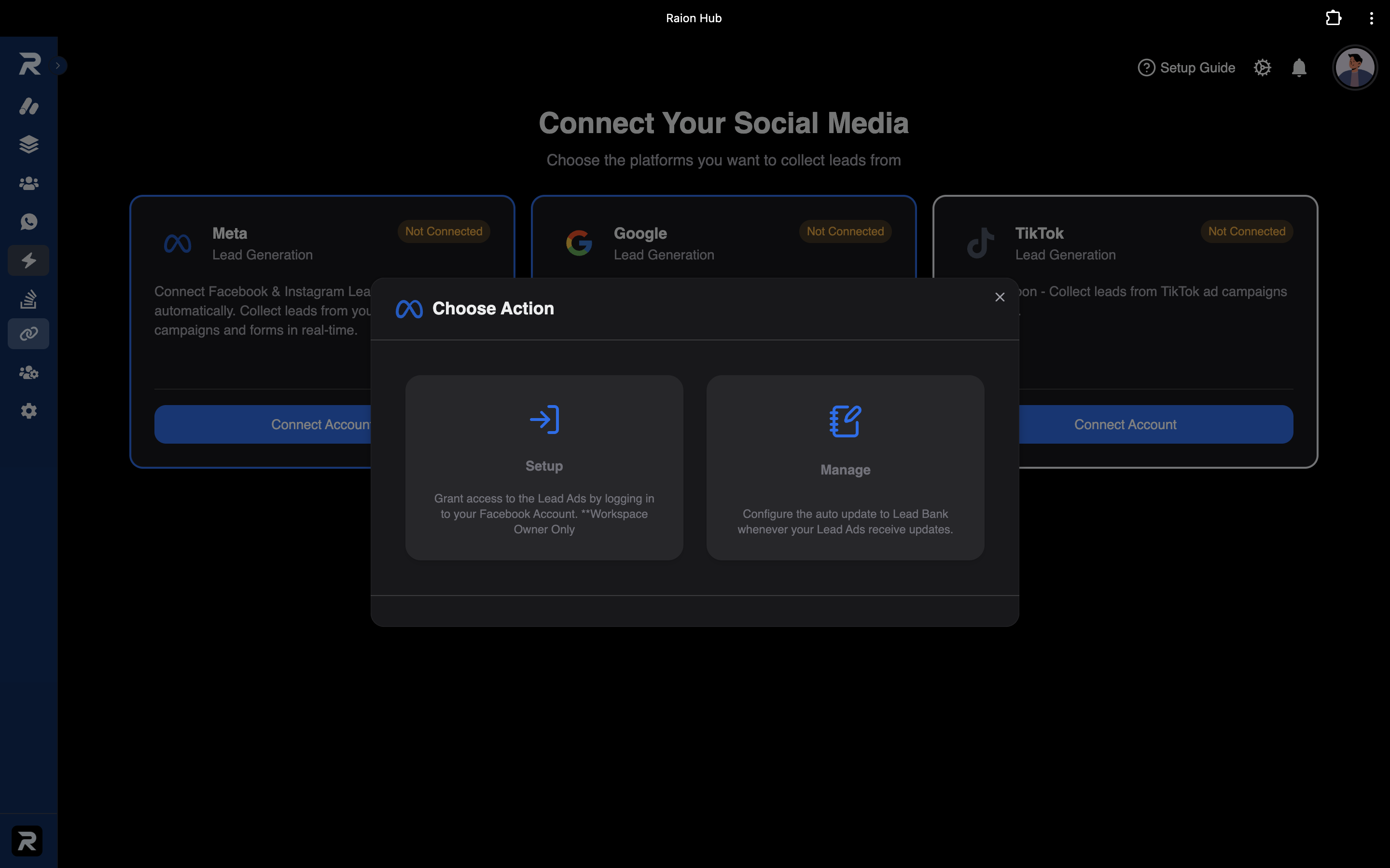 Meta Setup Options